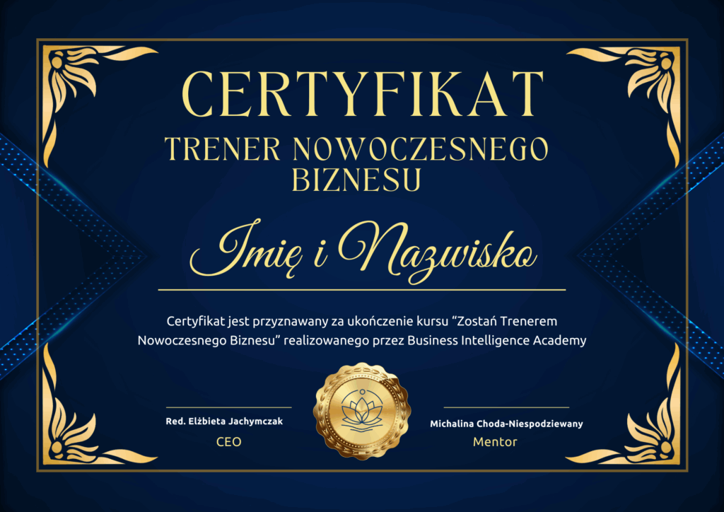 certyfikat Trener Nowoczesnego Biznesu